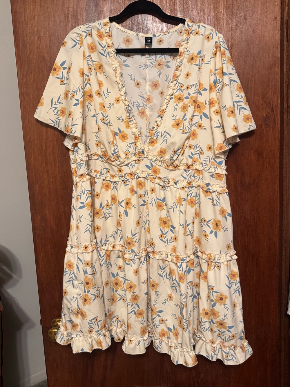 Women’s Plus Size Floral Ruffle Cottagecore Dress Size 4XL